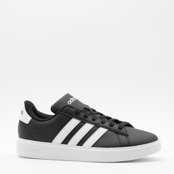 Adidas Men's Classic 3 Stripe Comfort Cushioned Grand Court 2.0 Shoes Black 7.5